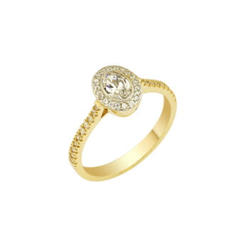 Δαχτυλίδι χρυσό ροζέτα οβάλ ΔΧ241401